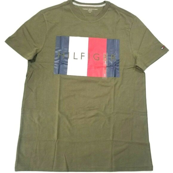 Tommy Hilfiger Men's T-Shirt Short‎ Sleeve Big Flag Logo - Picture 1 of 6